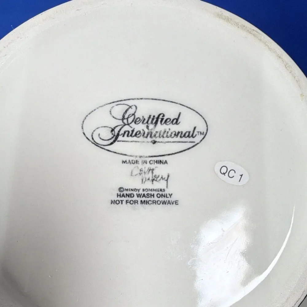 Certified International Midnight Poppy Ceramic Tray/Cake Plate